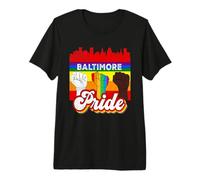 Baltimore Pride Rainbow Gay Pride Flag Funny LGBT Maglietta Premium