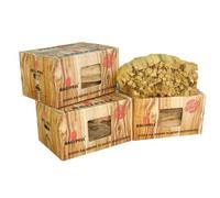 BALTPELL Set Legna Da Ardere di Ulivo Selezionata | 3 Scatole da 10KG Facili da Trasportare+3KG Legnetti Accendifuoco | Per Camini, Stufe, Barbecue | Ecologica & Non Sporca