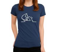 Balum La Linea Lui - Maglietta da uomo e donna, in cotone premium, design alla moda 6, Maglietta donna Navy, L