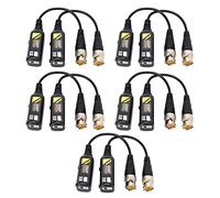 Balun HD 8MP BNC Ricetrasmettitore Video Balun Passivo con Connettore di Alimentazione per Fotocamera 720P 1080P 3MP 4MP 5MP 8MP HD/CVI/TVI/AHD/CVBS/960H (5 Paia)