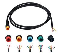 baluoqi Cavo di estensione 2Pin/3Pin/4Pin/5Pin/6Pin impermeabile spina con un singolo connettore DIY Ebike linea per bici elettrica Luce/acceleratore/Ebrake/Display Ebike parti (3Pin maschio)