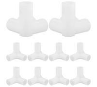 Baluue 10 Pezzi Connettore Plastico per Asta Armadio 3 Vie Interno 13mm Resistente Usura e Stabile per Mobili Guardaroba e Organizzazione Armadio