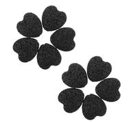 Baluue 10 Pezzi Diffusore di Pietra Lavica a Forma di Cuore Nero per Oli Essenziali, Sicuro e Animali, per Scrivanie e Piccoli Spazi, Aromaterapia Rilassante
