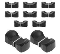 Baluue 10 Pezzi Manopole Fader in Plastica per Mixer Console Tappi Cursore 4Mm Cappucci Scorrevoli Neri Indicatore Bianco Ricambio per Controllo Volume in Studio Audio