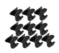 Baluue 10 pezzi Pinza Microfono Regolabile con Adattatore Vite Clip Porta Microfono in Plastica Nera per Studio Palco e Trasmissioni Live