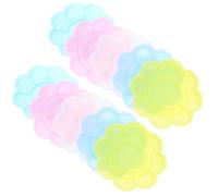 Baluue 100 Pezzi Piatti Plastica Forma Fiore Paletta per Pittura Colorata USA e Getta per Artisti e Durevole e Facile da Pulire Palette Pratiche per Miscelare Pigmenti e Vernice Acrilica