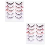 Baluue 10paia Cosplay Colored Eyelashes False Colored Lashes for Women and Girls Multi-layered Design for Parties and Halloween