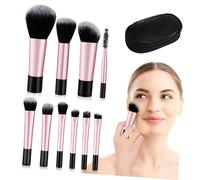 Baluue 10pezzi Pz Mini Pennelli Da Trucco Da Viaggio Con Sacchetto Pennelli Compatti e Pratici Per Applicazione Completa Di Trucco Per Viaggi e Regali