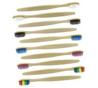 Baluue 10pezzi Spazzolini Bambù Con Setole Morbide Spazzolini Naturali Per Viaggi e Uso Quotidiano Per Hotel e Strutture Ricettive