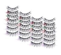 Baluue 14paia Colored Faux Lash Clusters Multi-layered and Comfortable Imitation Eyelashes for Makeup Enthusiasts and