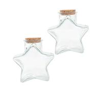 Baluue 2 pezzi Barattoli in Vetro Forma Stella con Tappo in Sughero Bottiglie per Desideri e Decorazioni Artigianali Bottigliette Piccole Leggere e Versatili per Dolci Bomboniere e