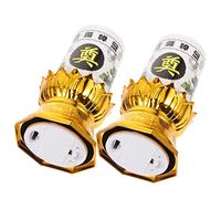Baluue 2 pezzi Candela Elettronica LED Cinese Bianco con Scritta Funeraria Nera Luce Sacra per Cerimonie e Commemorazioni Sicura e Durevole per Uso Funerale e Altare