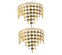 Baluue 2 Pezzi Cerchietto Danza del Ventre con Nappe e Monete Accessorio Leggero e Comodo per Danze Indiane Performance e Feste