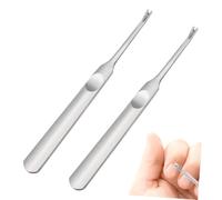 Baluue 2 Pezzi Cuticle Remover in Acciaio Inossidabile Strumento per Rimuovere Pellicine e Morta Spingi Cuticole Multiangolo per Manicure e Pedicure Sicuro e Facile per Unghie