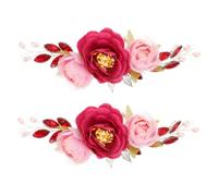 Baluue 2 Pezzi Fascia Sposa Artificiale Vintage Accessori Cerimonia Classici Cinesi Floreale Romantica per Donne e Ragazze