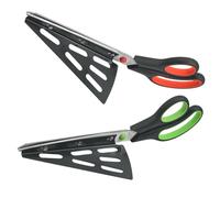 Baluue 2 Pezzi Forbici Pizza in Acciaio Inox Non-stick con Paletta Staccabile Tagliapizza Affilato e Lavabile in Lavastoviglie Forbici da Cucina Multifunzione per Taglio e Servizio