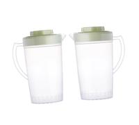 Baluue 2 pezzi Grande Capacità Caraffa Trasparente con Coperchio Verde Caraffa Multiuso per Bevande Fredde e Succhi Pratica e Portatile per Uso Domestico 2 pezzi