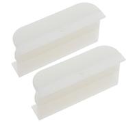 Baluue 2 Pezzi Guida per Porta Doccia Scorrevole in Plastico Beige con Canale da 1/2 Pollice, Resiste ai Depositi Minerali e Previene Oscillazioni, Accessorio Bagno Minimalista