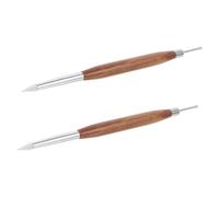 Baluue 2 Pezzi Penna Doppia Punta per Nail Art con Punta in Silicone e in Sandalo Ergonomico Strumento Giapponese per Modellare Incidere e Decorare Unghie Gel per e Domestico