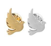Baluue 2 Pezzi Spilla a forma di piccione della pace in metallo distintivo elegante per donne simbolo di armonia per eventi benefici matrimoni e outfit quotidiani