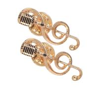 Baluue 2 pezzi Spilla Musicale da Uomo e Donna Design Microfono e Nota Musicale Accessorio Elegante per Appassionati di Musica Regalo per Feste e Occasioni Speciali