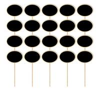 Baluue 20 Pezzi Mini Lavagne Ovali in Legno Etichette Nere per Fiori e Piante da Giardino Cartelli Decorativi Leggeri per Matrimoni Natale e Segnaletica