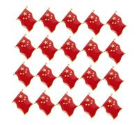 Baluue 20 Pezzi Spille Cinese in Spille Patriottiche Rosse con Cinque Punte Distintivi Compatti e Resistenti per Celebrazioni e Regali
