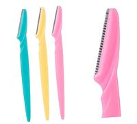 Baluue 24pezzi Rasoio Sopracciglia in Acciaio Inox per Viso e Viaggio, Trimmer Facile da Pulire e Controllare Colore Casuale