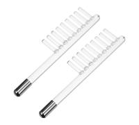 Baluue 2pezzi Bacchetta Ad Alta Frequenza Tubo Di Vetro Trasparente Pettine Per Strumento Facciale Ricaricabile Per Crescita Dei Peli Luce