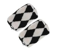 Baluue 2pezzi Borse Da Trucco Per Donne e Ragazze Organizer Cosmetico Peluche Con Motivo Checkered Borsa Da Viaggio Multifunzionale Per Toilette e Make up