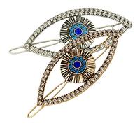 Baluue 2pezzi Evil Eye Hair Clips Rhinestone Vintage Hair Barrettes for Women for Festivals and Special Occasions