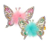 Baluue 2pezzi Fermagli Per Capelli Farfalla Mobili Fermagli Decorativi Per Capelli Strass e Flanella Adatti Per Uso Quotidiano e Occasioni Speciali