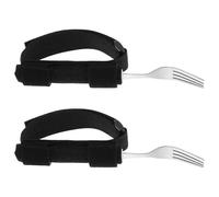 Baluue 2pezzi Posate per Disabili Forchette Adattabili per Artrite Supporto Ergonomico per Tremori delle Mani Regolabile per Tutte le Dimensioni delle Mani Utensili da Mangiare