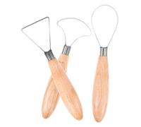 Baluue 3 Pezzi Attrezzi per Modellare Argilla in Acciaio e Manico Legno Spatole Dentate Robuste per Ceramica e Scultura Strumenti per Principianti e Professionisti per Lavorazione