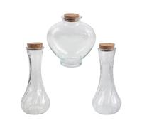 Baluue 3 Pezzi Bottiglia per Rito della Sabbia in Vetro con Tappo in Legno a Forma di Cuore, Contenitore Trasparente Elegante per Matrimonio e Idee Regalo Romantiche