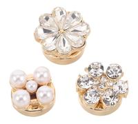 Baluue 3 Pezzi Copribottoni per Camicette a Forma di Fiore Accessori Scintillanti in Lega per Bottoni di Giacche e Camicie da Donna Decorazioni Eleganti per Eventi Formali e Regali