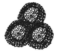 Baluue 3 Pezzi Retina per Chioma Nera All’Uncinetto da Donna, Set 3 Pezzi in Morbida Maglia Elasticizzata, Accessorio per Chioma da Notte Traspirante per Protezione e Copertura Sul Lavoro