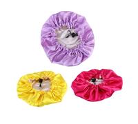 Baluue 3pezzi Cappelli Da Notte Regolabili Raso Per Ragazzo Ragazza Di Giallo Rosa Per Proteggere Durante Sonno e Bagno Per Età Anni