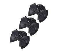 Baluue 3pezzi Scaldacollo per Capelli da Donna Copri Chignon con Fiocco Rete Elastica per Capelli Design Elegante Vestibilità Sicura Materiale Resistente all Usura Adatto per Danza Ballet