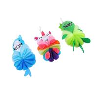 Baluue 3pezzi Spugna Da Bagno Loofah Per Ragazzo Ragazza Animali Cartoon Morbida e Colorata Per Bagno Quotidiano e Giocattoli Da Doccia Per Ragazzo Ragazza e Ragazzo Ragazza