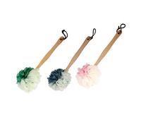 Baluue 3pezzi Spugne Da Bagno Rete Con Manico Lungo Assortite Nei Colori e Arancione Spazzola Per Corpo Morbida e Pratica Per Benessere Quotidiano