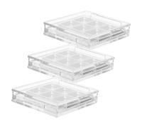 Baluue 3sets Palette Ombretti Vuoto Trasparente Organizer Trucchi con Slot per Pennelli Vassoio per Ombretti Viaggio Palette Colori Vuote Scatola per Campioni Trucco