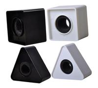 Baluue 4 pezzi Microphone Flag Cube per Interviste e Conferenze Colori Nero e Bianco Coperture Logo Leggere e Portatili per Microfono Stazione Microfono Multifunzionale per Tv e Podcast