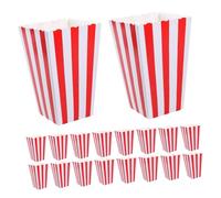 Baluue 48 pezzi Scatole Popcorn in Carta Righe Rosse Contenitori Resistenti per Popcorn e Snack Leggere e Portatili per Feste Cinema e Serate in Famiglia