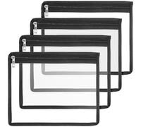 Baluue 4pezzi Borse Portaoggetti con Cerniera Trasparente Organizer per Borse Trucchi e Articoli da Toeletta Realizzate in Pvc Resistente