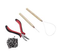 Baluue 4pezzi Kit Di Strumenti Per Extension Con Pinze Curvate Ago Infilatore e Filo Per Anelli Accessori Necessari Per Applicazione e Rimozione Extension