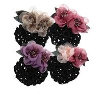 Baluue 4pezzi Retine Per Capelli Chignon Floreale Vintage Donna Retine Per Capelli Forma Di Fiore Accessori Per Infermiere Donna Feste Di Lavoro Hotel Banche Infermieristica
