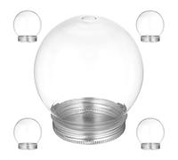 Baluue 5 pezzi Contenitori Globo Neve Plastica Trasparente con Tappo Vite per Fai da Te Caramelle Decorazioni Natalizie e Feste Dome Display Sicuro e Versatile