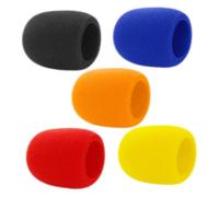 Baluue 5 Pezzi Coperture per Microfono in Spugna Colorata Antivento, Protezioni Riutilizzabili per Microfoni da Palco, Accessori Leggeri e Resistenti per Registrazioni Professionali