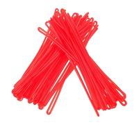 Baluue 50 Pezzi Corda per Valigia in Pvc Trasparente Riutilizzabile e Resistente alla Rottura, per Etichette e Targhette in Situazioni di Transito come Metropolitana, Colore Rosso